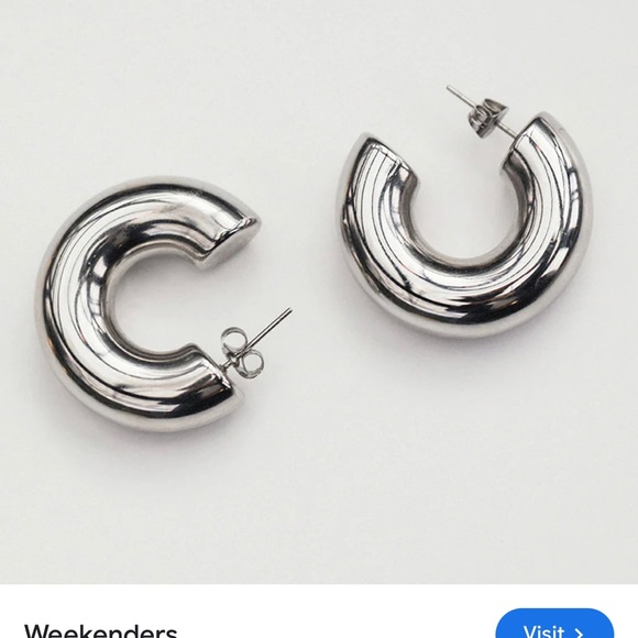 Stainless Silver Hoops - Picture 7 of 8